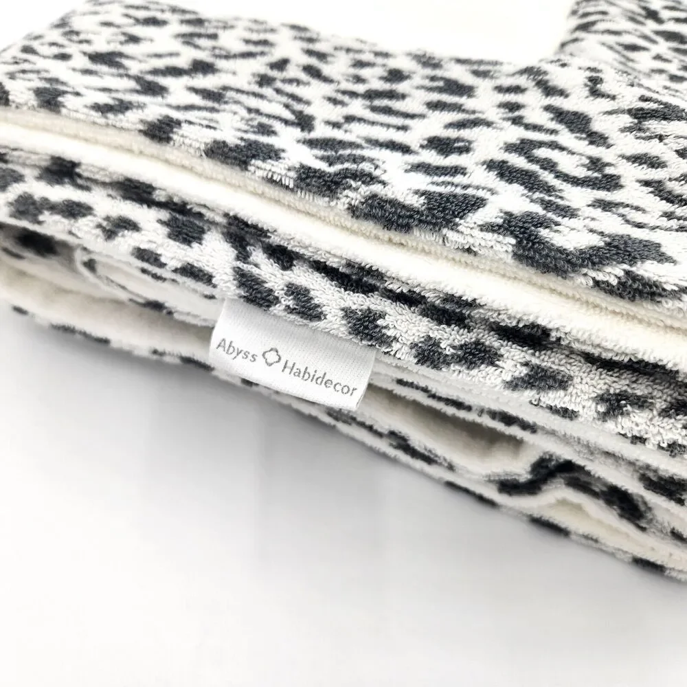 ABYSS White / Grey Animal Print Luxury Cotton Portozimbia Beach Towel 39x78 in